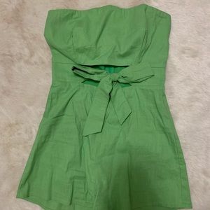 Urban Outfitters Camila Linen Strapless Romper